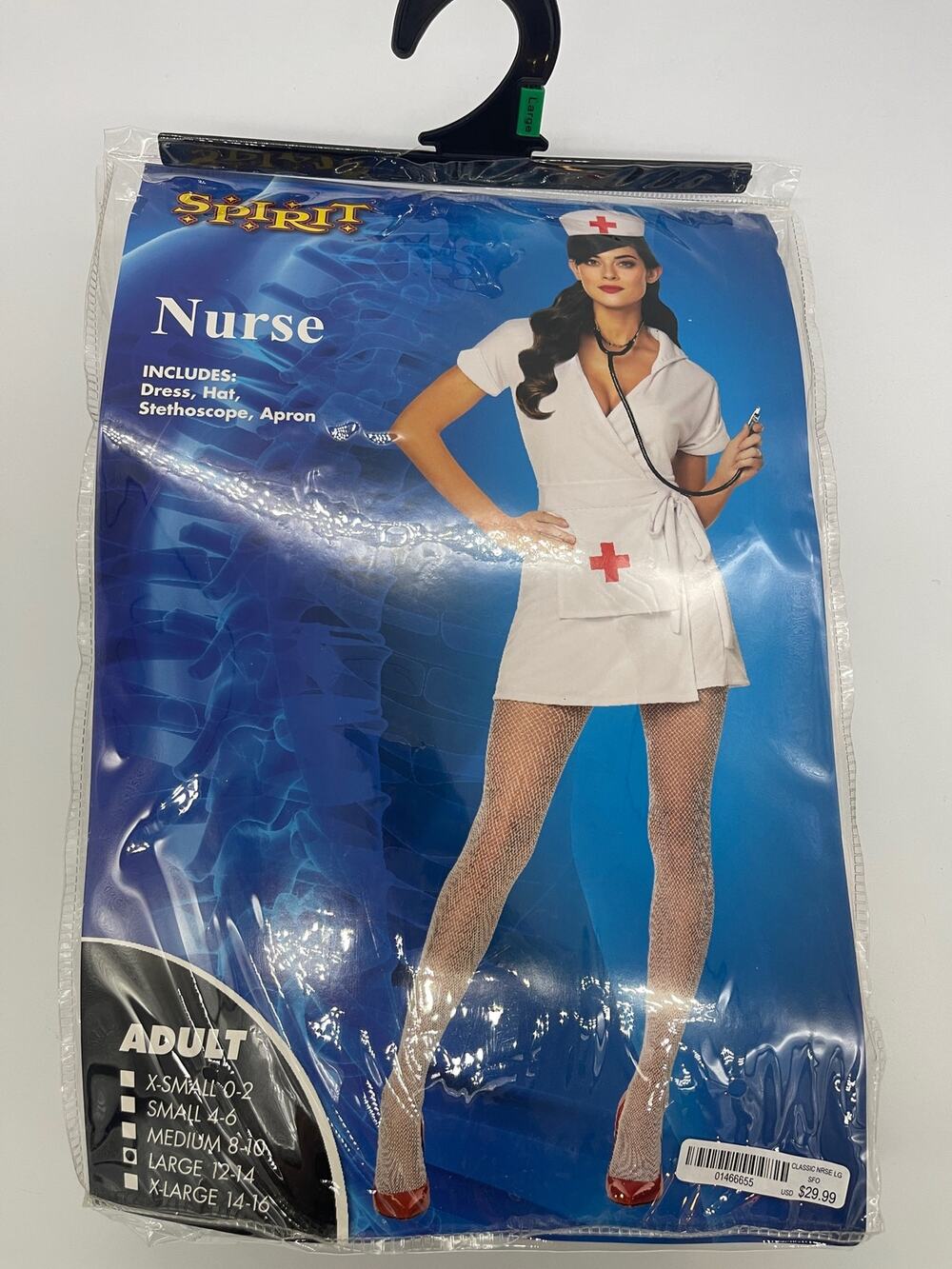 Spirit Halloween Nurse Costume Size Large *Missing Apron*